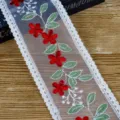 Red Floral Green Leaf White Mesh Style (Model 7)