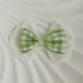 Nœud Dentelle Gingham / 4x2.5cm / Vert