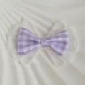 Nœud Dentelle Gingham / 4x2.5cm / Violet