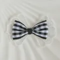Nœud Dentelle Gingham / 4x2.5cm / Noir