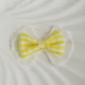 Nœud Dentelle Gingham / 4x2.5cm / Jaune