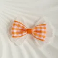Φιόγκος Gingham Με Δαντέλα / 4cmx2.5cm / Πορτοκαλί