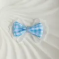 Φιόγκος Gingham Με Δαντέλα / 4cmx2.5cm / Μπλε