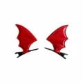 Paire de Barrettes en Cuir Brillant / Rouge