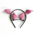 Serre-tête en Cuir Brillant + Paire de Barrettes / Rose