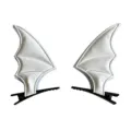 Paire de Barrettes en Cuir Brillant / Blanc