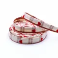 Rot Weiß Karo mit Rotem Herz (A) / 1cm Breite - Einzelhof
