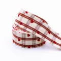 Rot Weiß Karo mit Rotem Herz (B) / 3cm Breite - Einzelhof