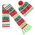 Weihnachtszuckerstange Mütze Und Schal