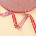 Red Base Pink Flower (W005-4) / 12mm Width 45 Meters/Roll