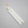 Gold Ring / 8mm Artificial Leather Keychain Ring / White