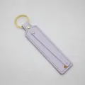 Gold Ring / 8mm Artificial Leather Keychain Ring / Light Purple