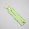 Gold Ring / 8mm Artificial Leather Keychain Ring / Light Green
