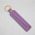 Gold Ring / 8mm Artificial Leather Keychain Ring / Medium Purple
