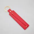 Gold Ring / 8mm Artificial Leather Keychain Ring / Red