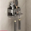Soporte para cepillo de dientes gris pistola - 2 ranuras