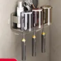 Gun Grey Toothbrush Holder + 3 Colored Wash Cups