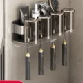 Gun Grey Toothbrush Holder + 4 Wash Cups