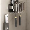 Gun Grey Toothbrush Holder + 2 Cups + Toothpaste Squeezer