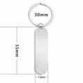 55*12mm Ovaler Gebürsteter Silberner Schlüsselanhänger