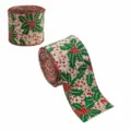 Khaki Green Flower Style / Width 6.3cm Length 2m