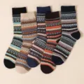 Double Checkered Style (7371) / 5 Pieces/Pack (Free Size 38-43)