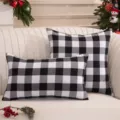 Pillowcase Only / 30x50cm / Black and White Plaid