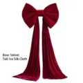 0.8m Wide Bowknot with 3.8m Tail / Wine Red [Velvet Bow and Ice Silk Tail]