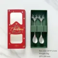 Elk Spoon Fork Set (Christmas Gift Box) / Two-Piece Set / Silver