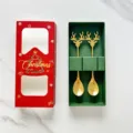 Elk Spoon Fork Set (Christmas Gift Box) / Two-Piece Set / Gold
