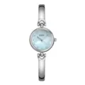 Boîtier Argent Cadran Nacre Bleue Bracelet Argent