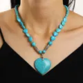 Heart Pendant Necklace (10240) / Blue