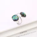 Silver Tone Abalone Shell Style (B)