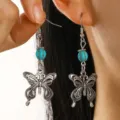 Butterfly Pendant Earrings (10241) / Sky Blue