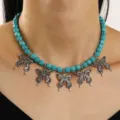 Butterfly Pendant Necklace (10242) / Sky Blue