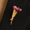 Style Tube Plissé (5466) / Broche Seule (Sans Bouquet) / Or