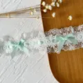No. 1 Bowknot Lace Ruffled Trim (1#) / 1 Meter (Width approx. 3.8cm) / Mint Green
