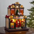 Style D: Two-Story Christmas Gift Shop (USB/Battery Powered, Music & Rotation & Light)