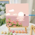 Sunset Sea Rose (HK142) / 20x20cm Framed Kit