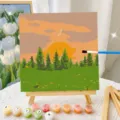 Sunset Fir Moon (HK145) / 20x20cm Framed Kit
