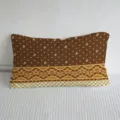 Brauner Kissenbezug mit cremefarbenen Punkten und Schleifen, dazu Spitzenmuster und karierter Saum - 50x30cm (Nur Kissenbezug) / Kaffee (Polka-Punkt Bogen)