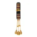 Gold filigree and red stones decorate a black velvet base with dangling bell chains and tassels - Red (H20003)