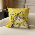 Gatto Arte con Sciarpa Gialla (SBZA164406)