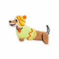 Yellow Furry Hat Dachshund (W3TH-072-08)