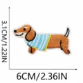 Blue White Stripe Dachshund (W3TH-072-15)