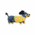 Navy Floral Dachshund (W3TH-07-17)
