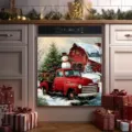 Retro Red Truck Christmas Snow (XYJT-009)