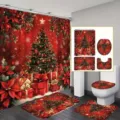 Einzelner Duschvorhang 90x180cm / Klassischer Roter Weihnachtsbaum (YL-001)