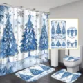 Aquarell Blau-Weißer Weihnachtsbaum (YL-009)