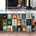 Style de Nourriture de Cuisine de Bande Dessinée (X-001) / 140x82cm (Tissu en Polyester)